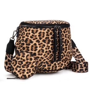 Montana West Spacious Crossbody Bum Bag with Coin Purse Leopard